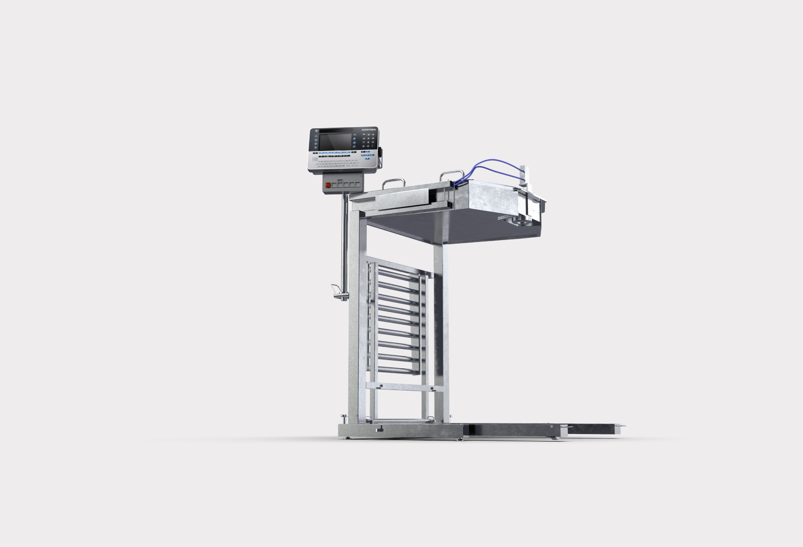 3D-visualisering af industriel vejestation i galvaniseret staal